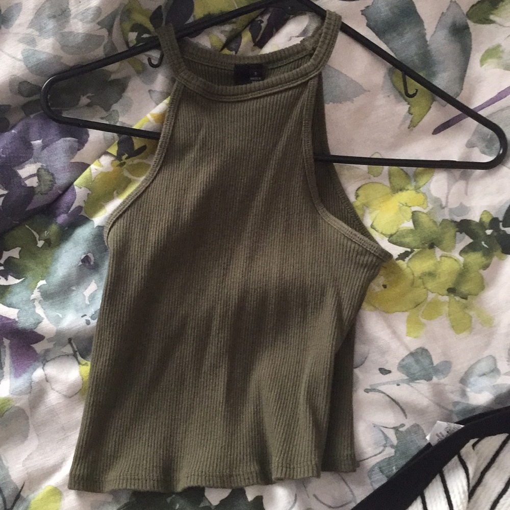 Olive green crop top